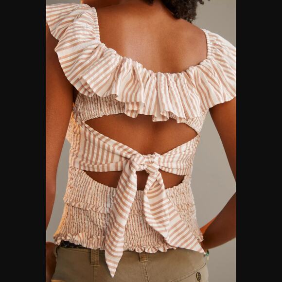 New Anthropologie Ruffle Smocked Blouse - XL - Picture 4 of 7